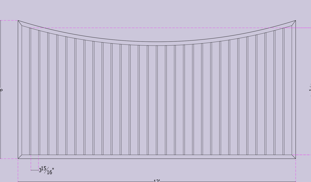 The Draw driveway gate profile — elegant concave top rail, heavy-gauge steel | GateBound