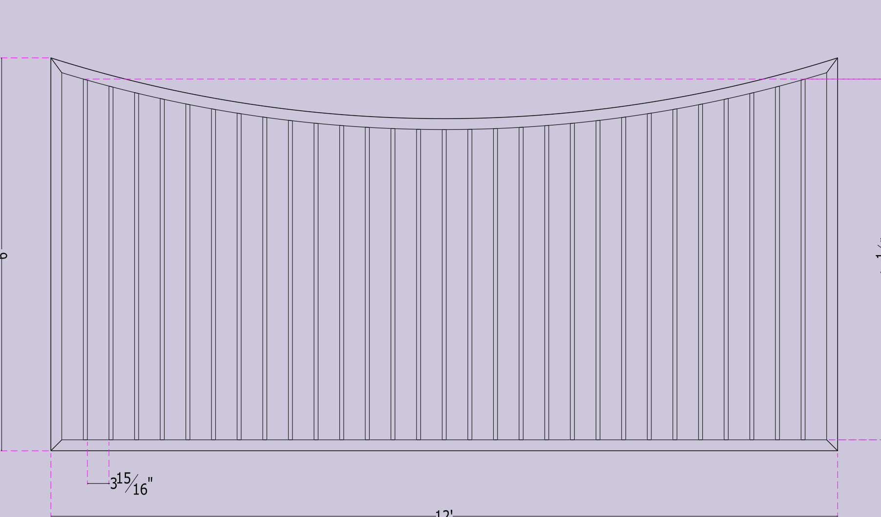 The Draw driveway gate profile — elegant concave top rail, heavy-gauge steel | GateBound