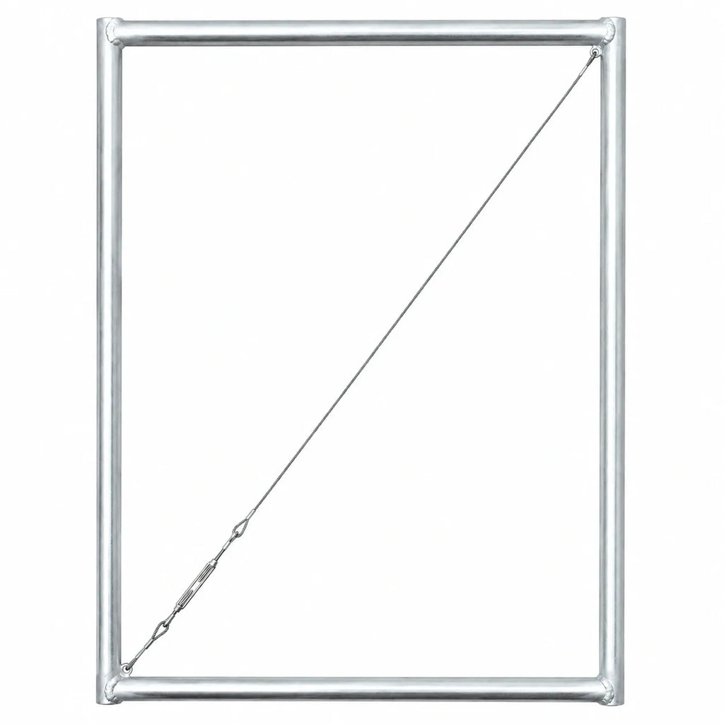 Steel privacy walk gate frame — lightweight galvanized round tube, built to order | GateBound